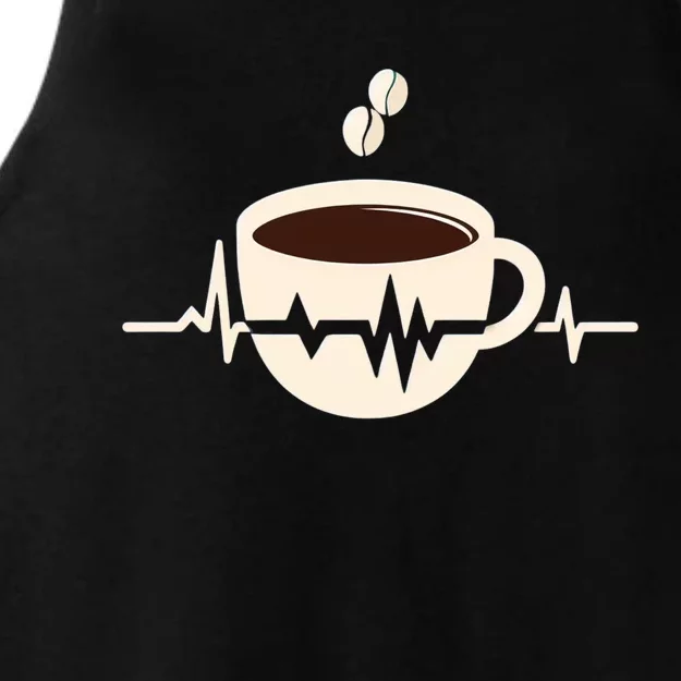 Funny Heartbeat Coffee Coffee Cup Frequency Ladies Tri-Blend Wicking Tank