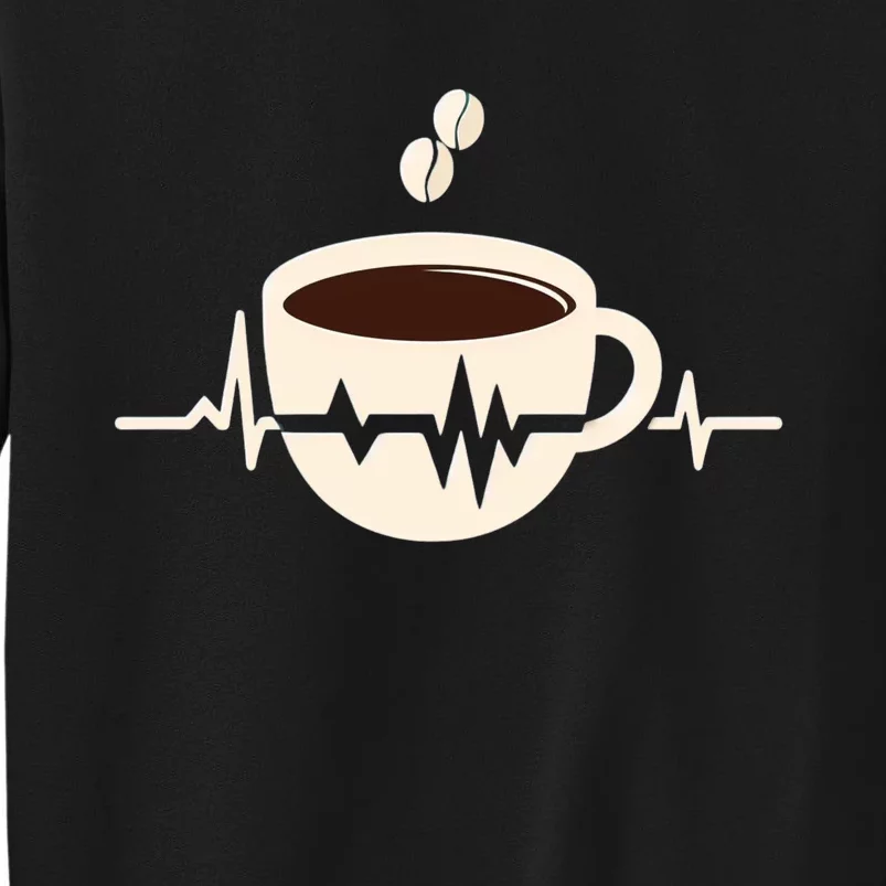 Funny Heartbeat Coffee Coffee Cup Frequency Tall Sweatshirt