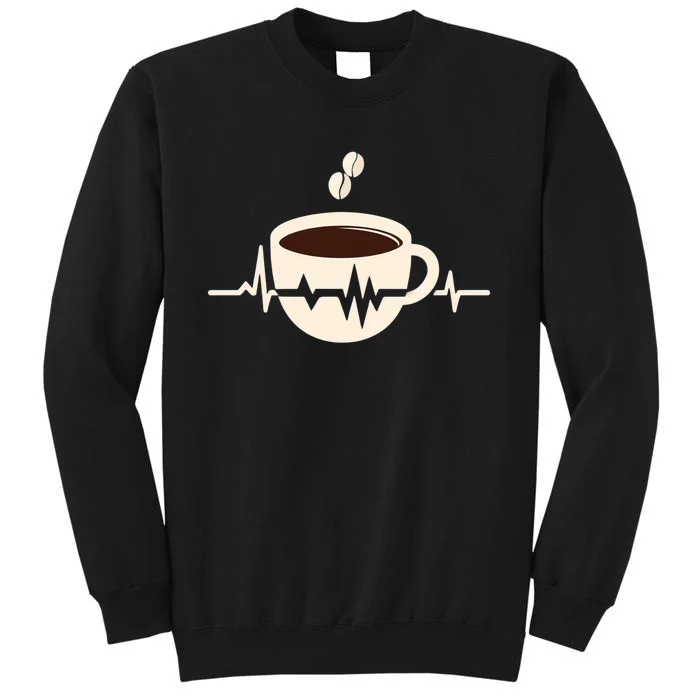 Funny Heartbeat Coffee Coffee Cup Frequency Tall Sweatshirt