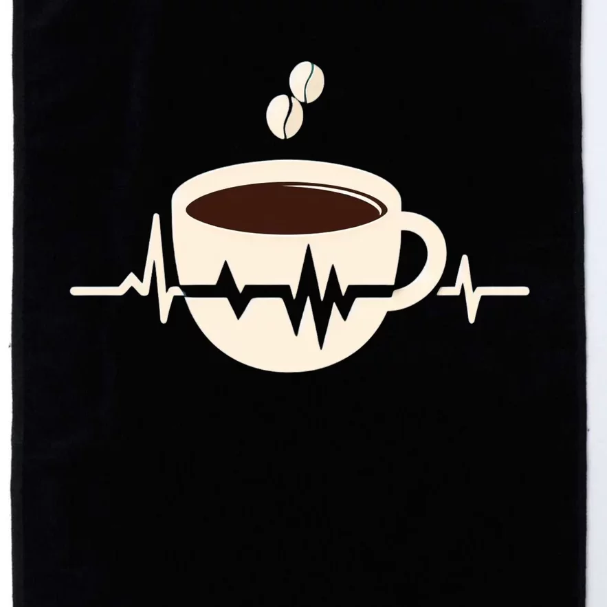 Funny Heartbeat Coffee Coffee Cup Frequency Platinum Collection Golf Towel