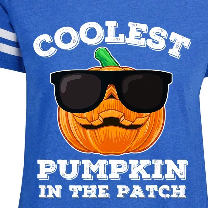 Funny Halloween Coolest Pumpkin In The Patch Gift Enza Ladies Jersey Football T-Shirt