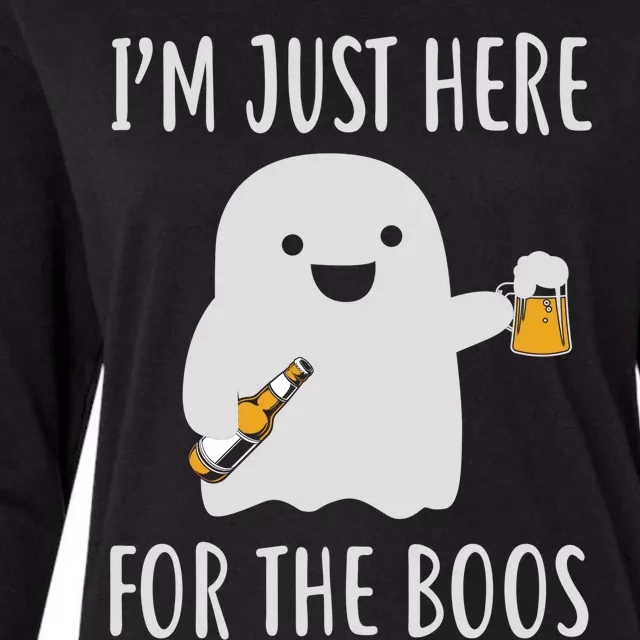 Funny Halloween Costume Im Just Here For The Boos Gift Womens Cotton Relaxed Long Sleeve T-Shirt