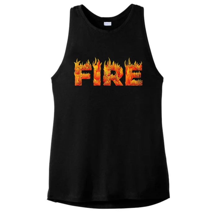 FIRE HALLOWEEN COSTUME FIRE AND ICE MATCHING COUPLES Ladies Tri-Blend Wicking Tank