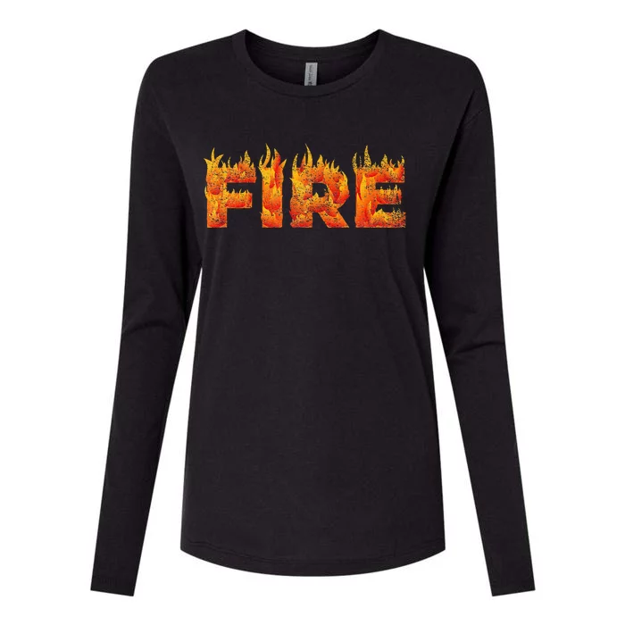 FIRE HALLOWEEN COSTUME FIRE AND ICE MATCHING COUPLES Womens Cotton Relaxed Long Sleeve T-Shirt