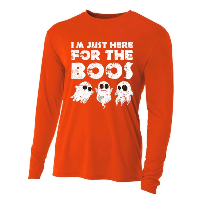 Funny Halloween Cute Gift Im Just Here For The Boos Great Gift Cooling Performance Long Sleeve Crew