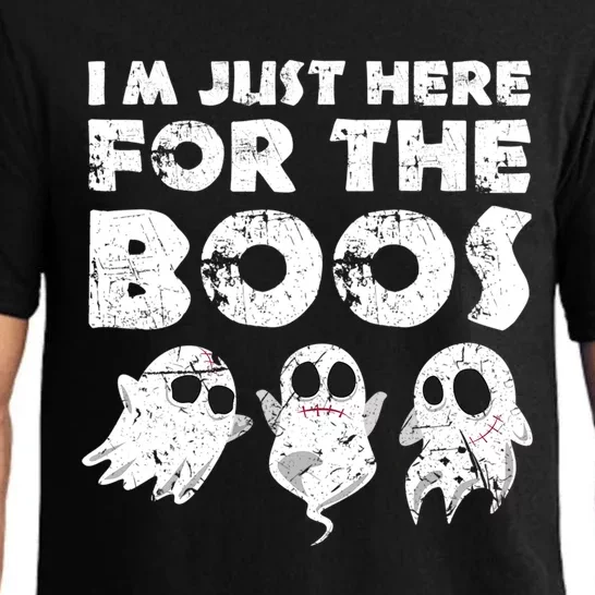 Funny Halloween Cute Gift Im Just Here For The Boos Great Gift Pajama Set