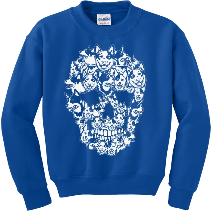 Fun Halloween Costume Skull Australian Cattle Dog Lover Kids Sweatshirt