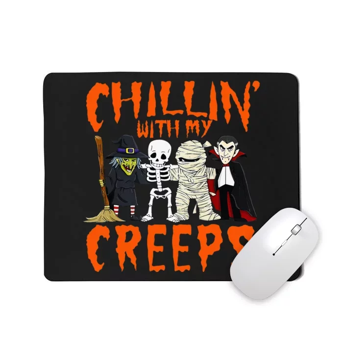 Funny Halloween Costume Kids Girl Family Matching Witch Mousepad