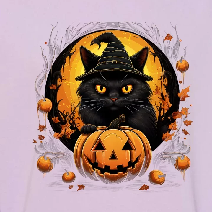 Funny Halloween Cat Costume Pumpkin Cat Black Cat Halloween Garment-Dyed Sweatshirt