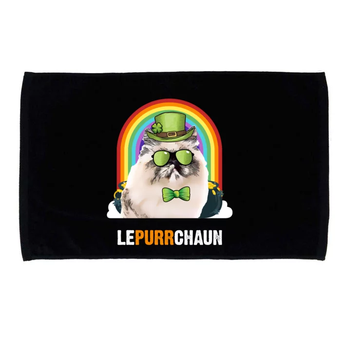 Funny Himalayan Cat Lepurrchaun St Patricks Day Gift Microfiber Hand Towel