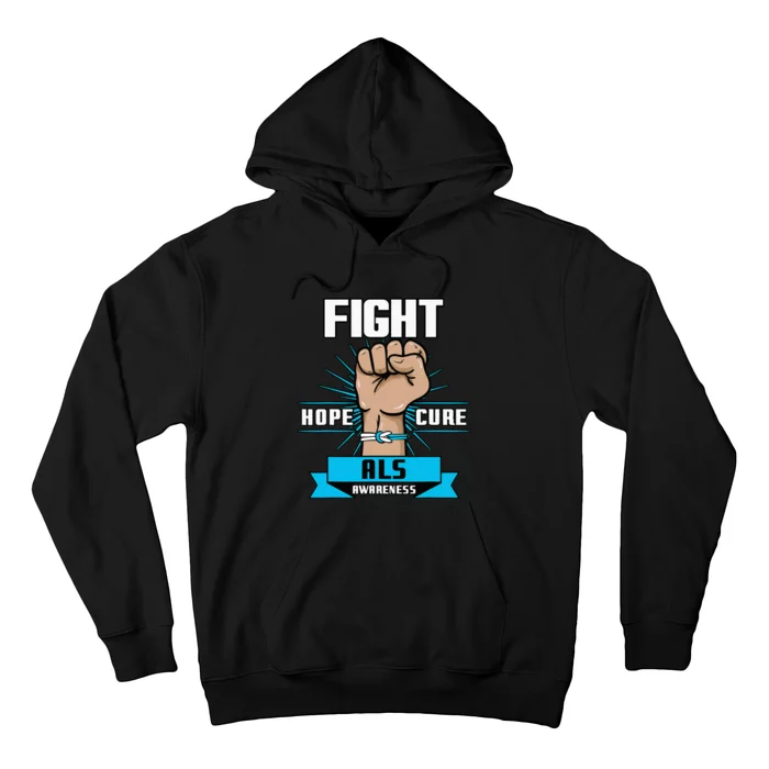 Fight Hope Cure ALS Awereness Motor Neurone Disease Blue Hoodie