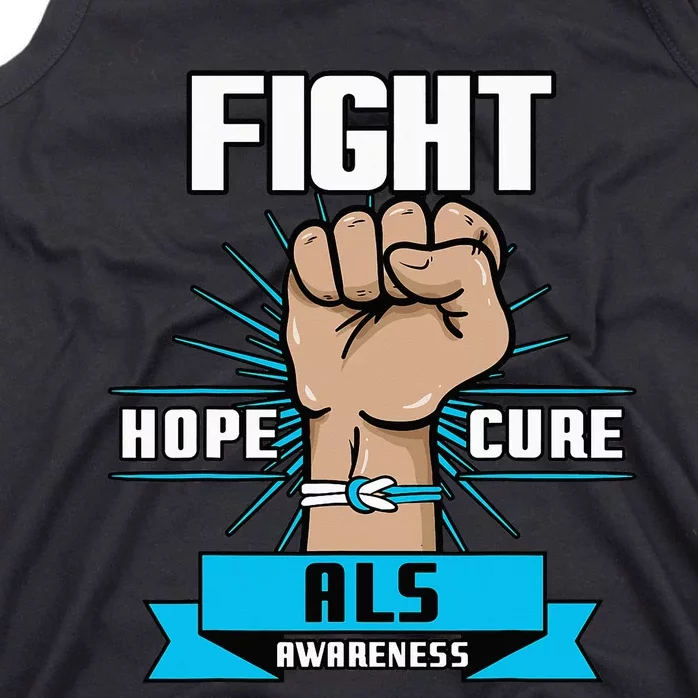 Fight Hope Cure ALS Awereness Motor Neurone Disease Blue Tank Top