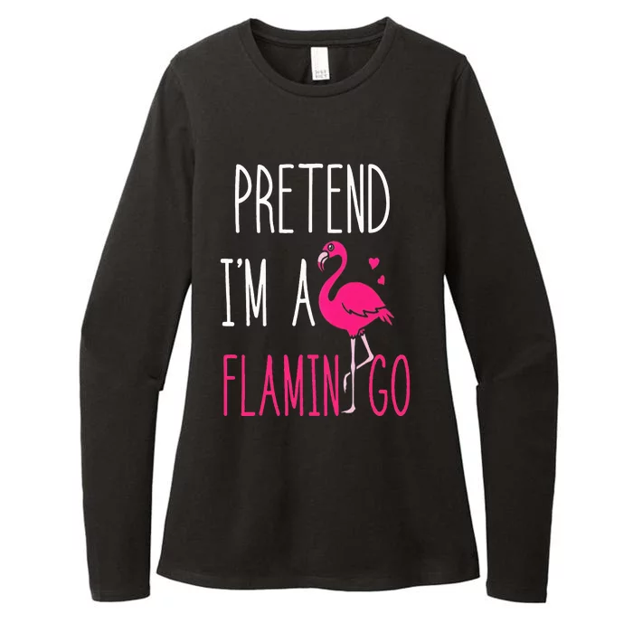 Flamingo Halloween Costume Pretend I'm a Flamingo Pink Womens CVC Long Sleeve Shirt