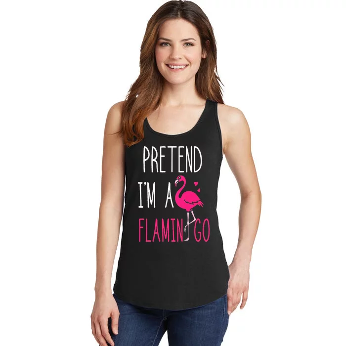 Flamingo Halloween Costume Pretend I'm a Flamingo Pink Ladies Essential Tank