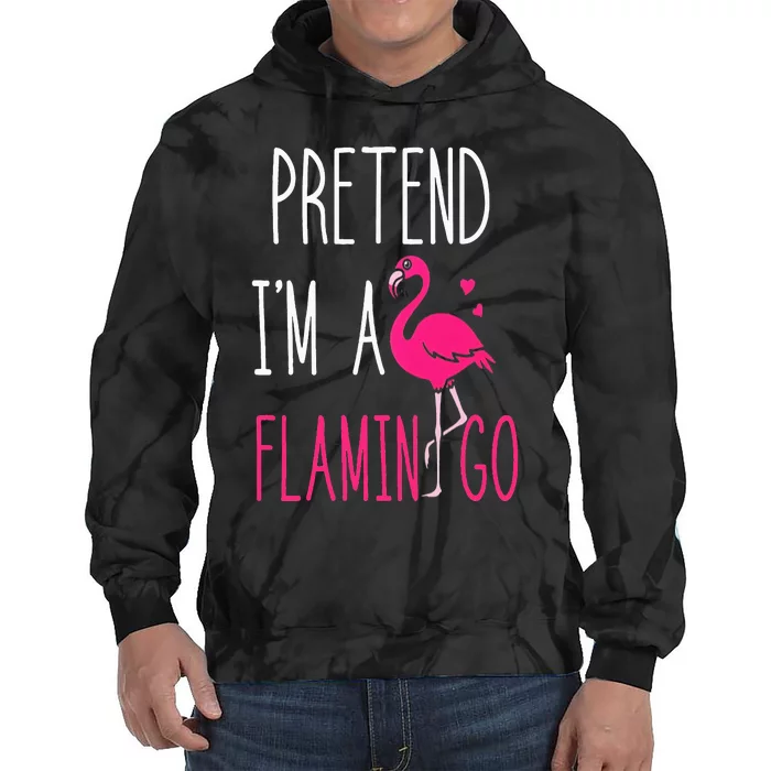 Flamingo Halloween Costume Pretend I'm a Flamingo Pink Tie Dye Hoodie