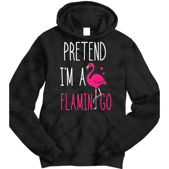 Flamingo Halloween Costume Pretend I'm a Flamingo Pink Tie Dye Hoodie