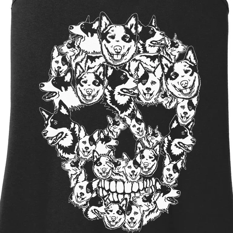 Fun Halloween Costume Skull Australian Cattle Dog Lover Ladies Essential Tank