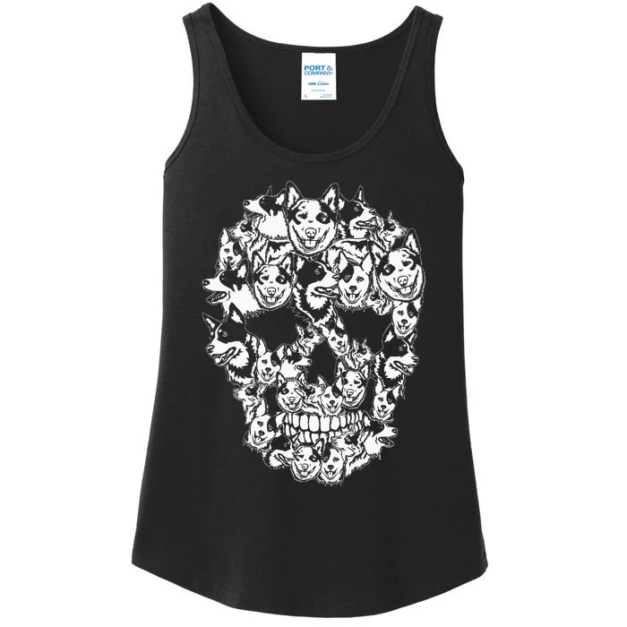 Fun Halloween Costume Skull Australian Cattle Dog Lover Ladies Essential Tank