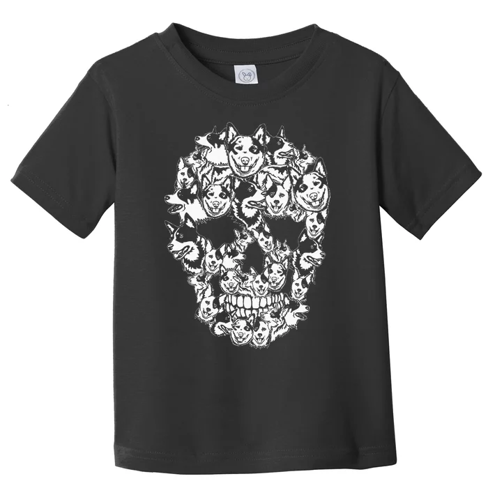 Fun Halloween Costume Skull Australian Cattle Dog Lover Toddler T-Shirt