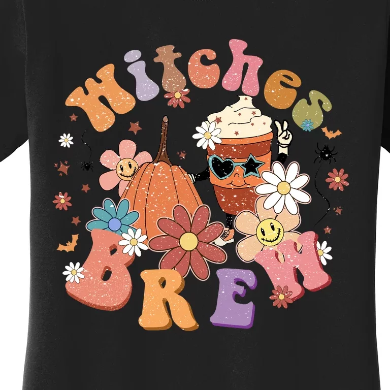 Funny Halloween Coffee Cup Witch Needs Her Brew Mom Gift Women's T-Shirt