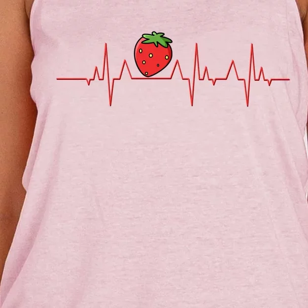 Fruit Heartbeat Citrus Delicious Strawberry Meaningful Gift Women's Knotted Racerback Tank