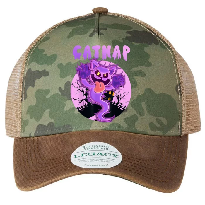 Funny Halloween Critters Ghost Cats Nap Spooky Season Legacy Tie Dye Trucker Hat