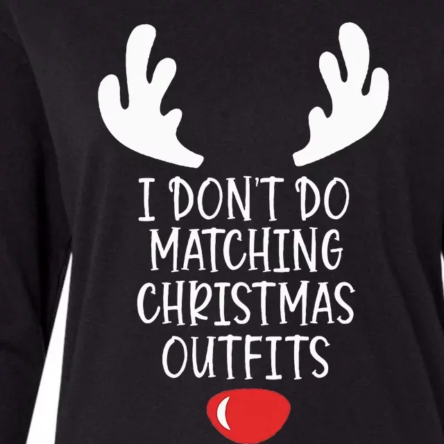 Festive Holiday Coordination Unique Couple Christmas Attire Womens Cotton Relaxed Long Sleeve T-Shirt