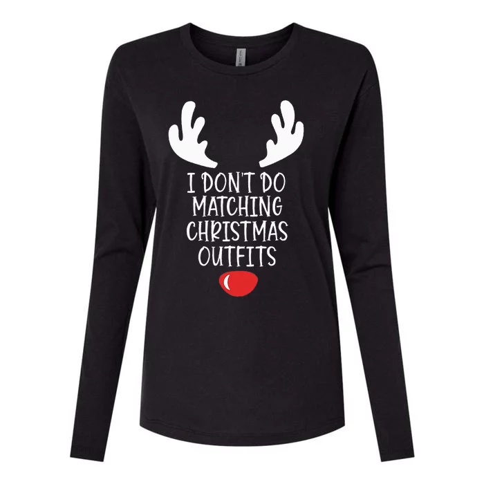 Festive Holiday Coordination Unique Couple Christmas Attire Womens Cotton Relaxed Long Sleeve T-Shirt