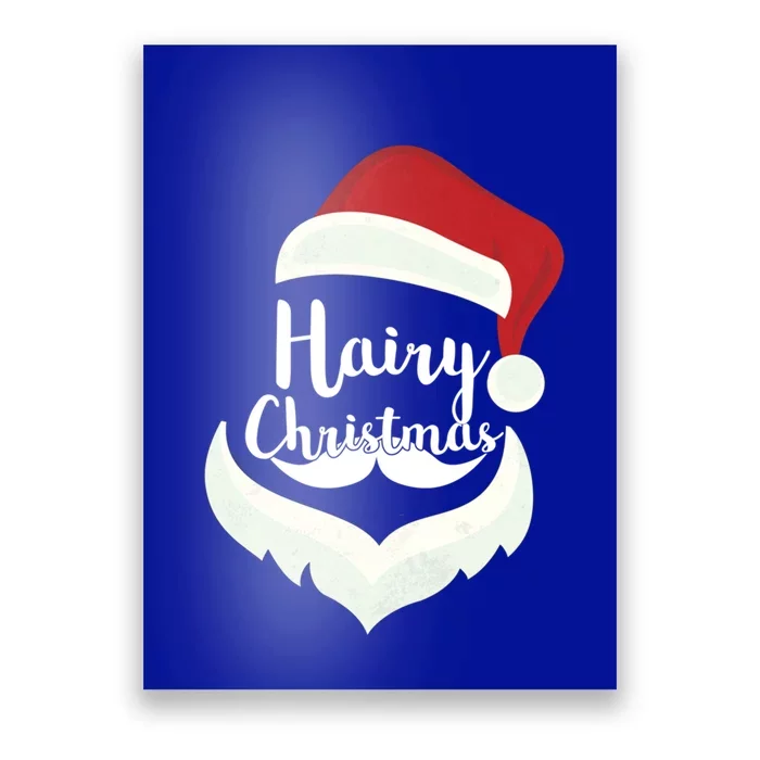 Funny Hairy Christmas Santa Hat Merry Holiday Beard Dad Gift Meaningful Gift Poster