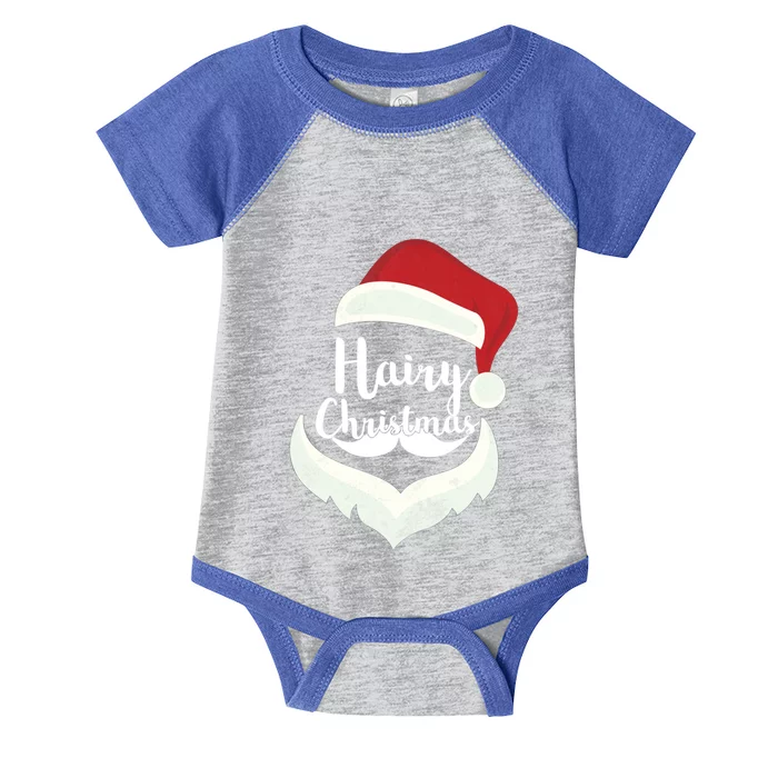 Funny Hairy Christmas Santa Hat Merry Holiday Beard Dad Gift Meaningful Gift Infant Baby Jersey Bodysuit