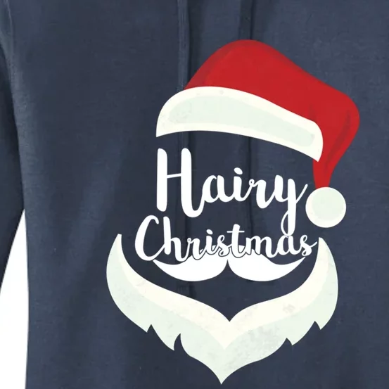 Funny Hairy Christmas Santa Hat Merry Holiday Beard Dad Gift Meaningful Gift Women's Pullover Hoodie