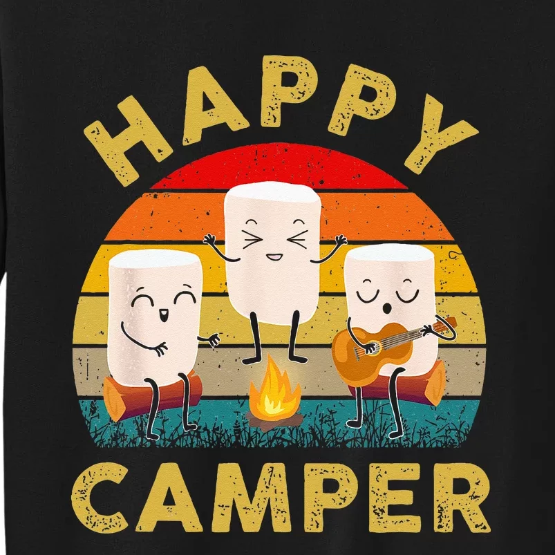 Funny Happy Cute Marshmallow Camper Bonfire Kids Women Men Sweatshirt