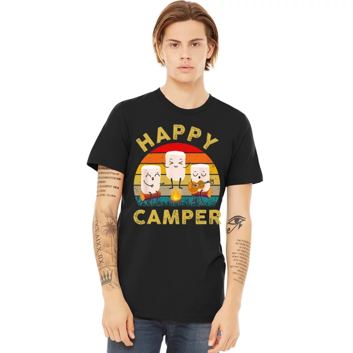 Funny Happy Cute Marshmallow Camper Bonfire Kids Women Men Premium T-Shirt