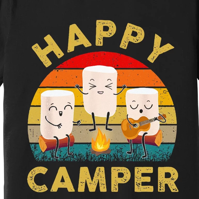 Funny Happy Cute Marshmallow Camper Bonfire Kids Women Men Premium T-Shirt