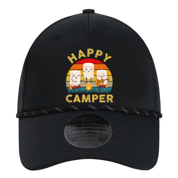 Funny Happy Cute Marshmallow Camper Bonfire Kids Women Men Performance The Dyno Cap