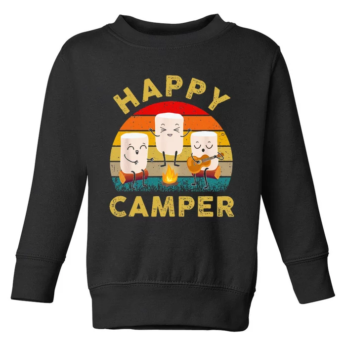 Funny Happy Cute Marshmallow Camper Bonfire Kids Women Men Toddler Sweatshirt