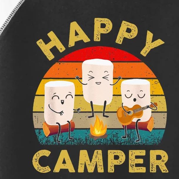 Funny Happy Cute Marshmallow Camper Bonfire Kids Women Men Toddler Fine Jersey T-Shirt