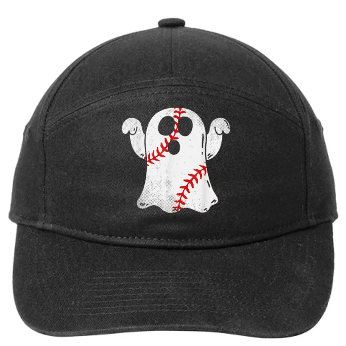 Funny Halloween Costume Baseball Ghost Baseball Lover 7-Panel Snapback Hat