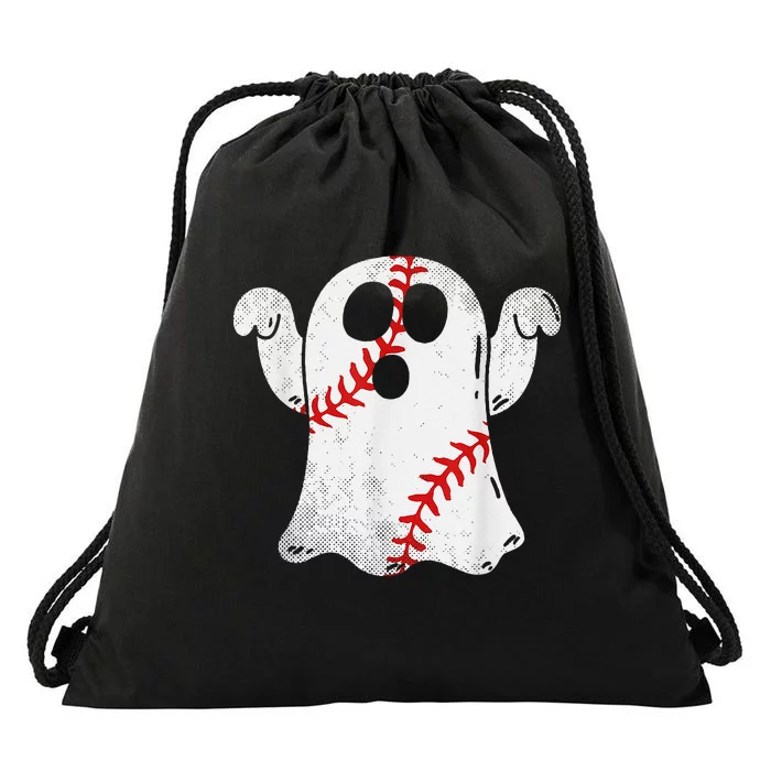 Funny Halloween Costume Baseball Ghost Baseball Lover Drawstring Bag