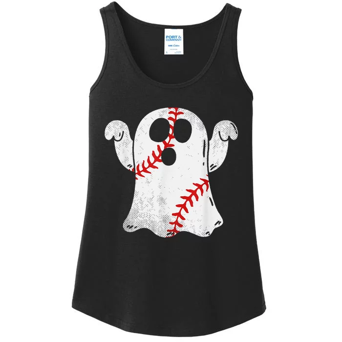 Funny Halloween Costume Baseball Ghost Baseball Lover Ladies Essential Tank