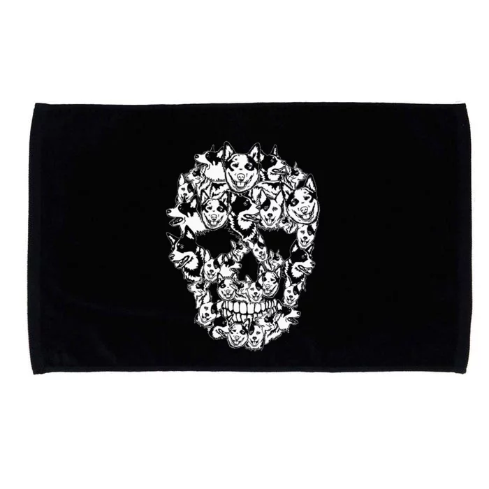 Fun Halloween Costume Skull Australian Cattle Dog Lover Microfiber Hand Towel