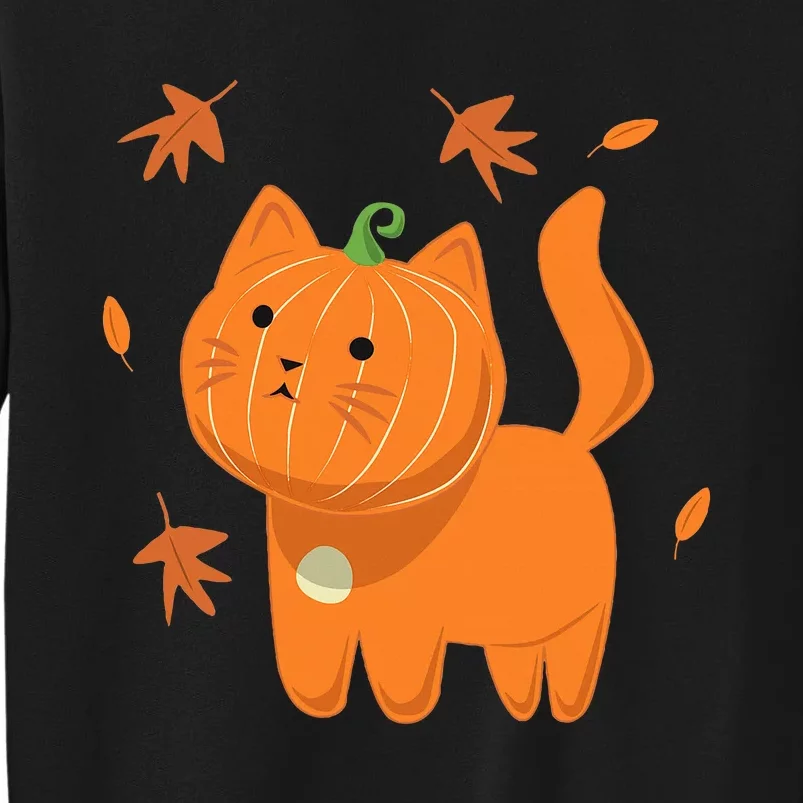 Funny Halloween Cat Cat Pumpkin Jack O Lantern Gift Tall Sweatshirt