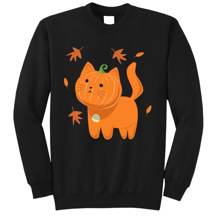 Funny Halloween Cat Cat Pumpkin Jack O Lantern Gift Tall Sweatshirt