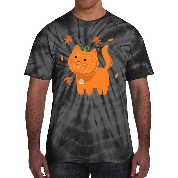 Funny Halloween Cat Cat Pumpkin Jack O Lantern Gift Tie-Dye T-Shirt