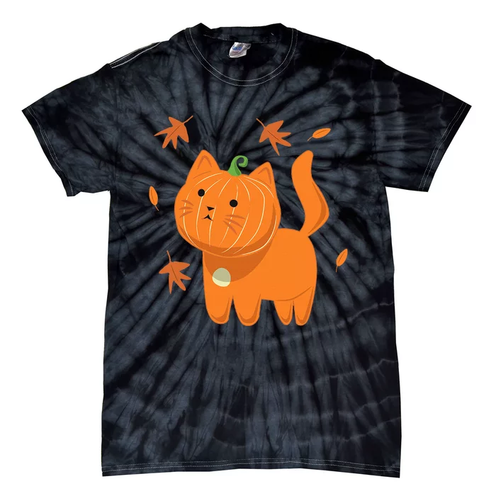 Funny Halloween Cat Cat Pumpkin Jack O Lantern Gift Tie-Dye T-Shirt