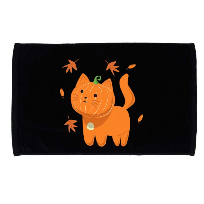 Funny Halloween Cat Cat Pumpkin Jack O Lantern Gift Microfiber Hand Towel