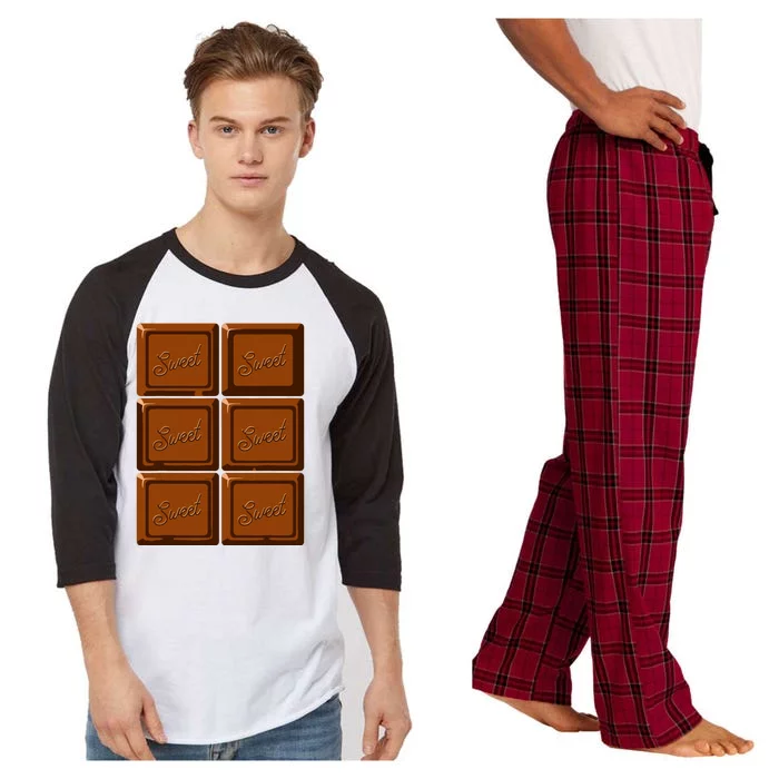 Funny Halloween Costume Chocolate Bar Raglan Sleeve Pajama Set