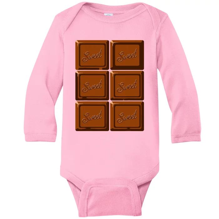 Funny Halloween Costume Chocolate Bar Baby Long Sleeve Bodysuit