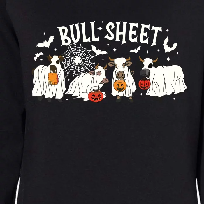 Funny Halloween Cow Bull Sheet Cow Ghost Spooky Season Farm Womens California Wash Sweatshirt