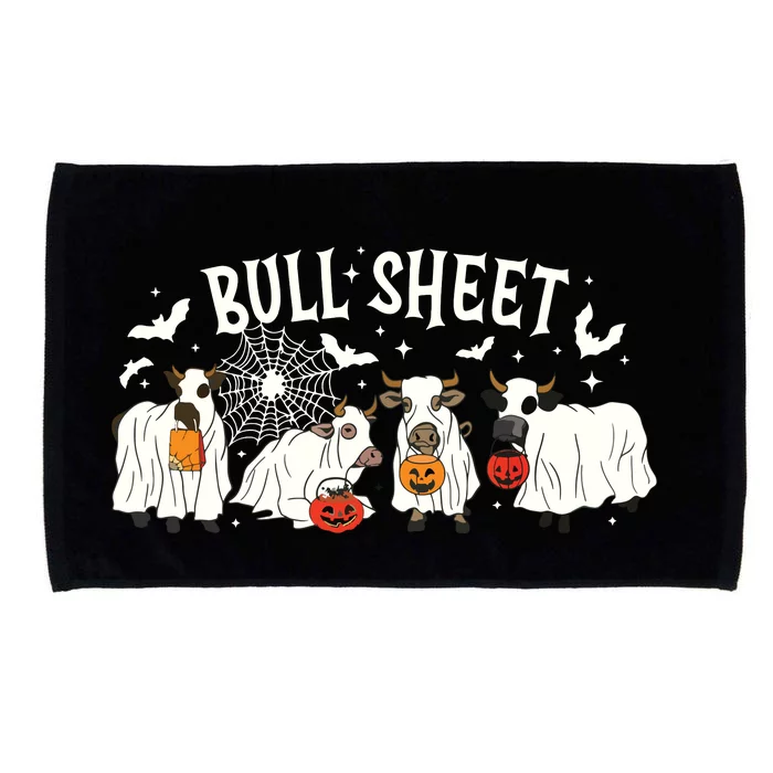 Funny Halloween Cow Bull Sheet Cow Ghost Spooky Season Farm Microfiber Hand Towel